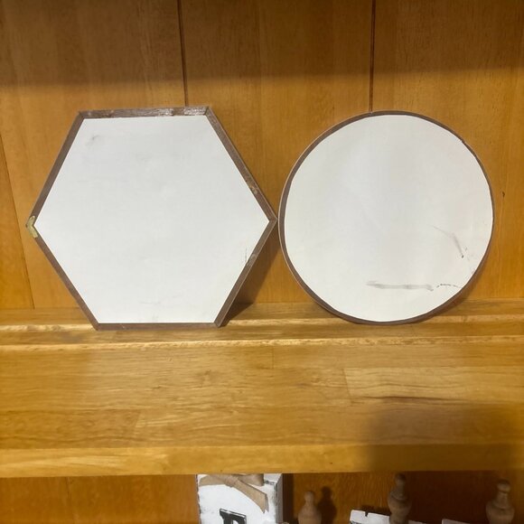 Vintage Butterfly Art Prints Wall Hangings White Wood Frame Hexagon Circle 7"-8" - Picture 4 of 11